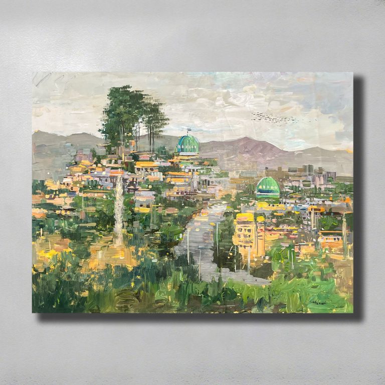 تابلو نقاشی شهر در سکوت سبز
